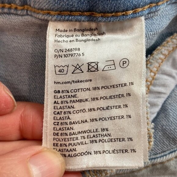 H&M Flared High Rise Distressed Light Blue Jeans Size 6 - Picture 14 of 16